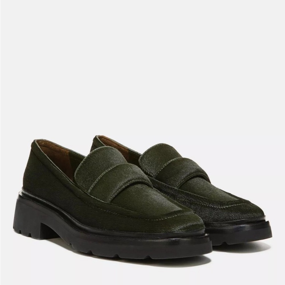 Vince Robin pony hair loafers - green, women’s 8